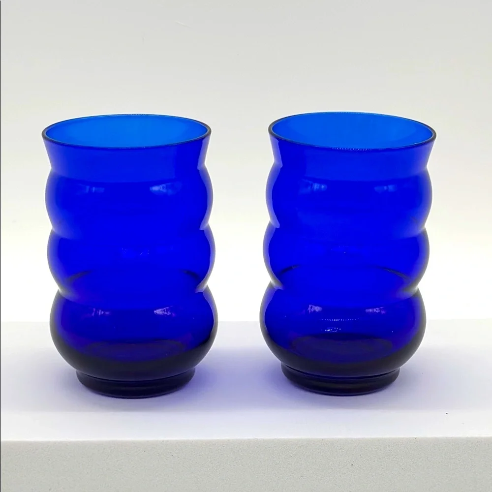 Vintage Set Of 2 Harpo 4 Ounce Flat Tumbler By Louie Glass Company
